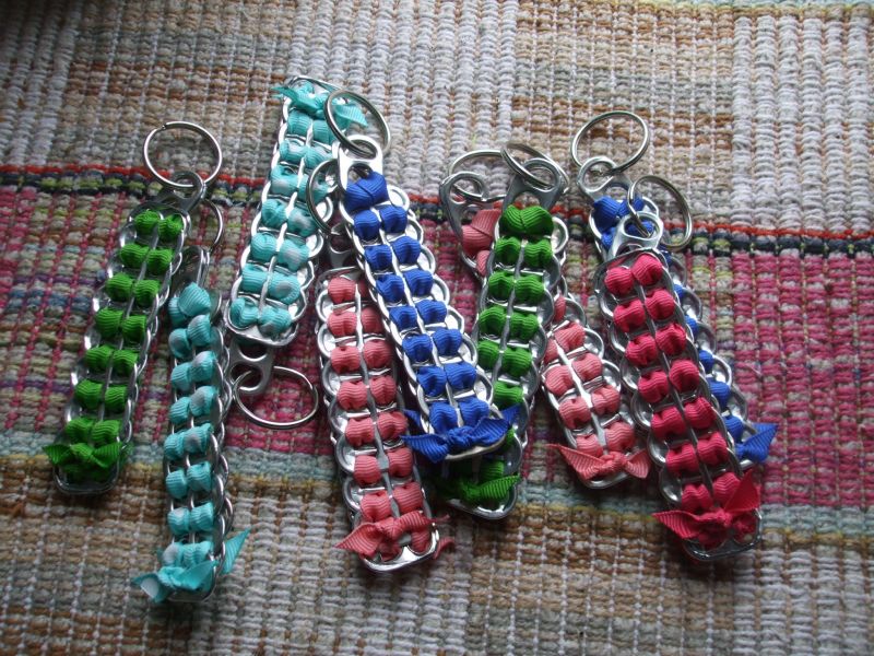 Upcycled Tab Top Key Chain Fobs